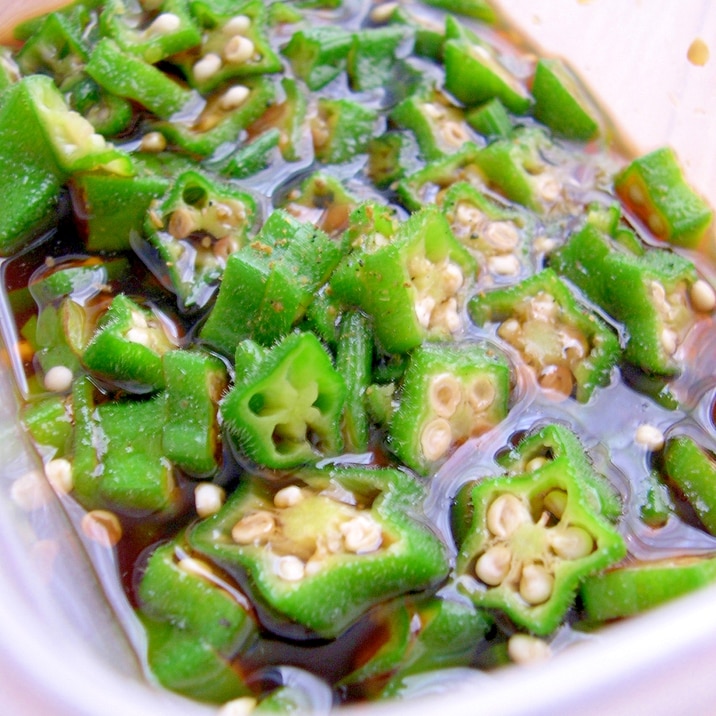 作り置き 小さなおかず オクラのめんつゆ漬け レシピ 作り方 By Sparkle 楽天レシピ